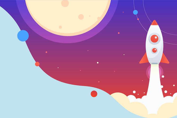 A colorful background with planets and stars.