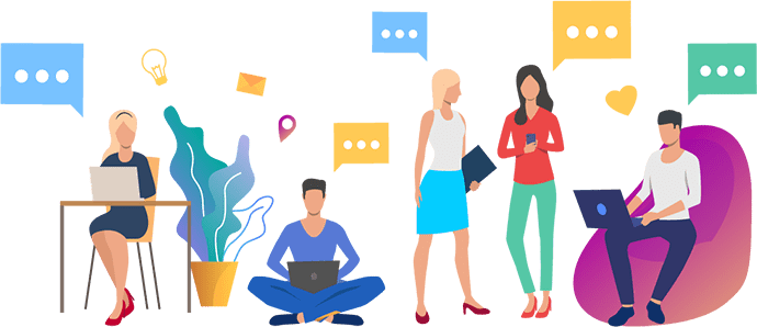 A group of people standing next to each other.