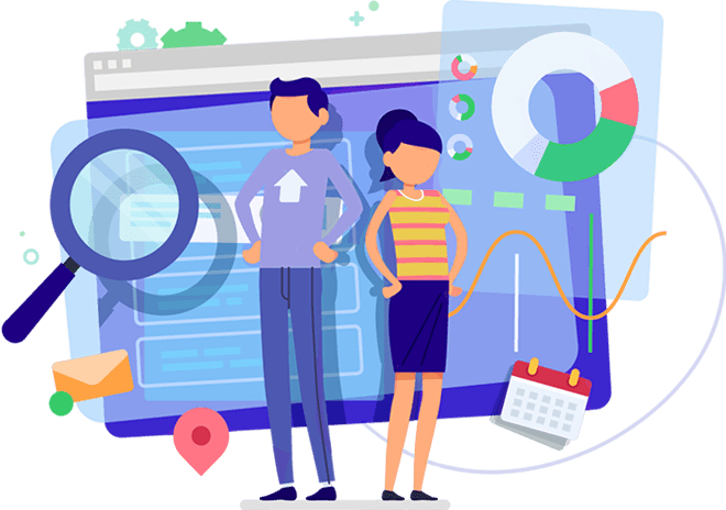 A couple of people standing next to each other.