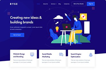 A website with many features and designs