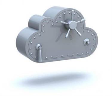 Cloud-shaped safe with a dial lock.