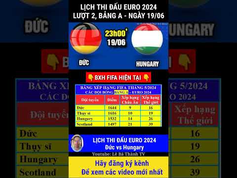 EURO 2024 match schedule: Germany vs Hungary.